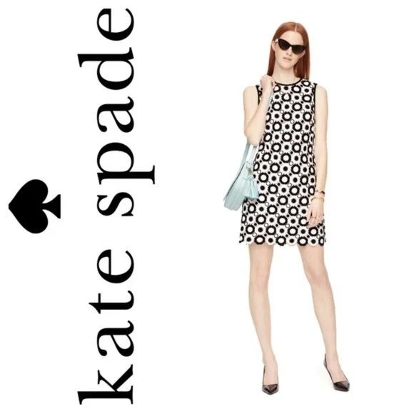 Kate Spade Dresses | Nwt Kate Spade Guipure Lace Shift Dress | Color: Black/White | Size: 2 | Debbymowen's Closet